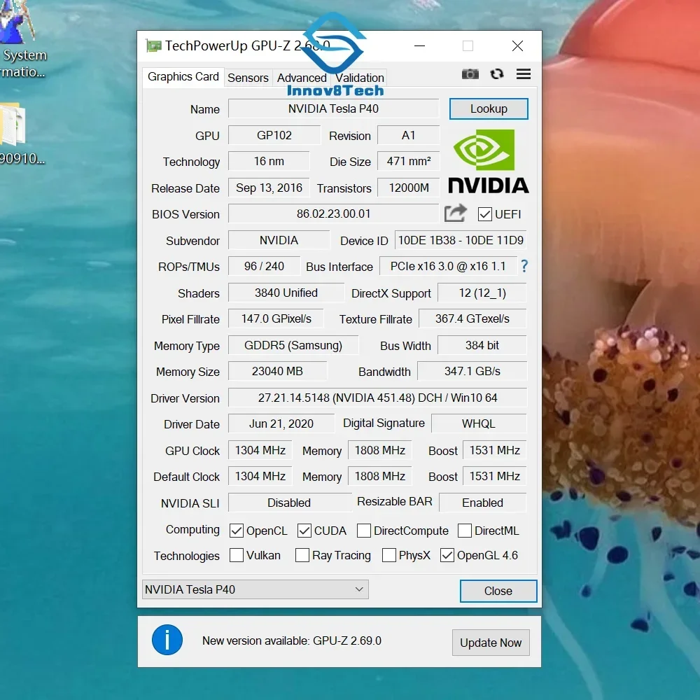 Karta graficzna Turbofan P40 z – Ai Deep Learning Workstation Gpu 24Gb recenzja i cena